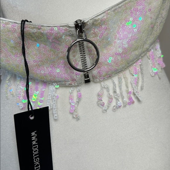 NWT Dolls Kill Solar Flair Sequin Bustier Top - Picture 9 of 13